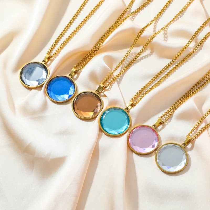 Ümar kristallpendant choker-kaelakee