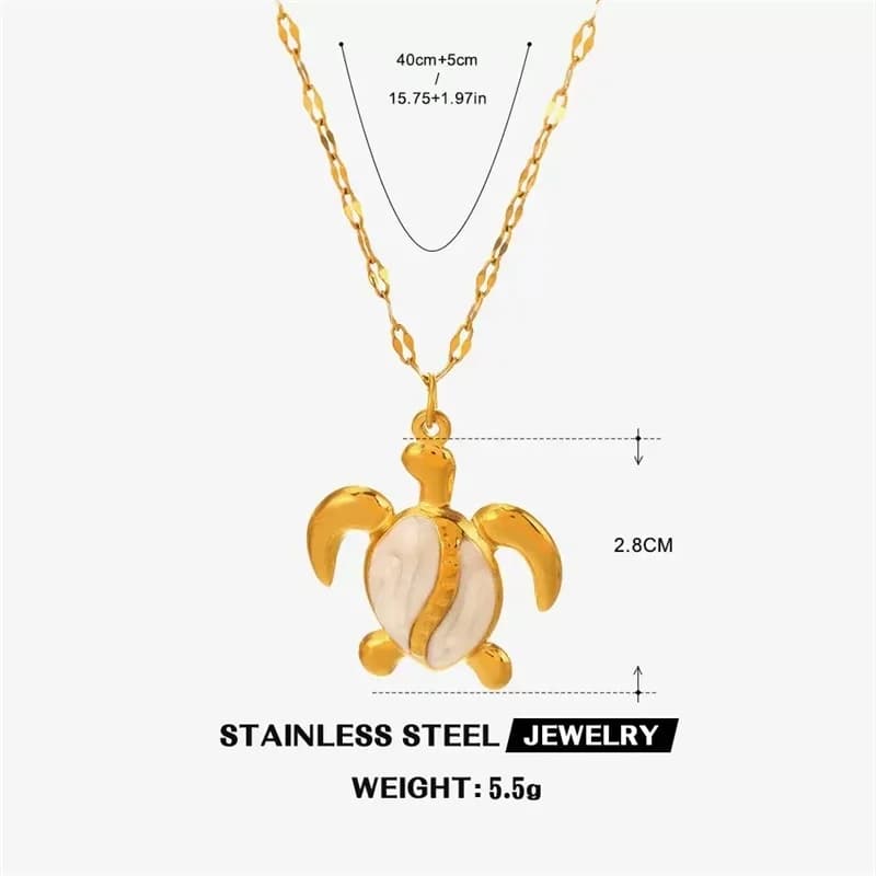 Pearl Shell Starfish Sun Charm Necklace, Gold