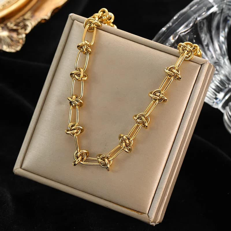 Solid Beaded Stainless Steel Necklace