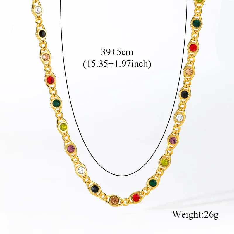 Tsirkoonahelaga kaelakee ja käevõru komplekt