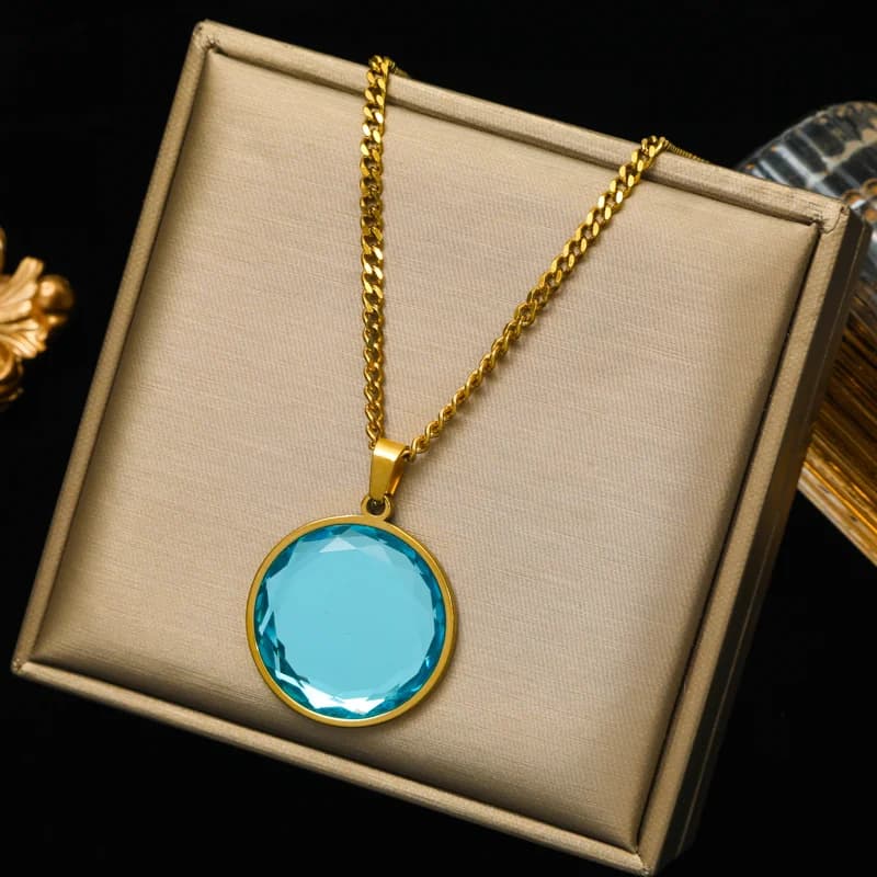 Ümar kristallpendant choker-kaelakee