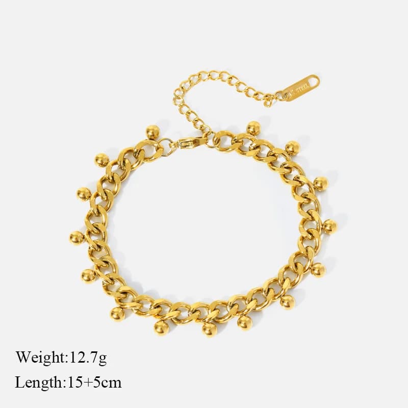 Kareda ahelaga choker ja käevõru komplekt, kuldne